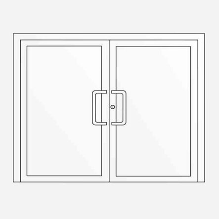 Double-leaf entrance door, can also be constructed with sidelights and toplight